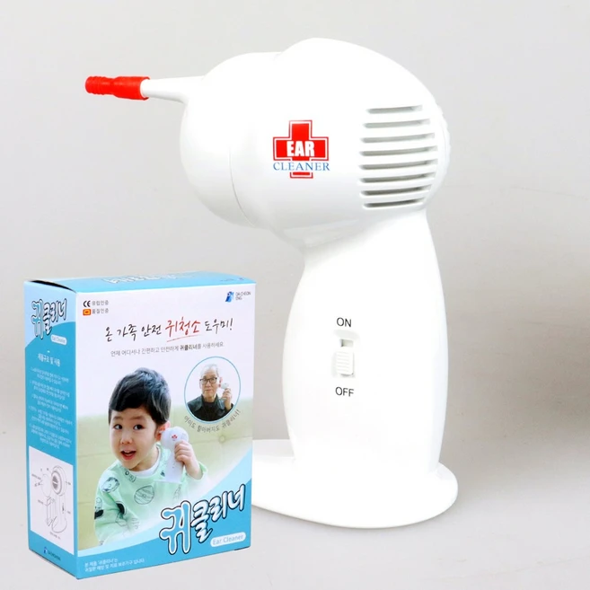 국내산 귀클리너 전동식 진공 귀청소기 흡입식 귀이개 노즐포함 건전지포함, 1개입, 1개 - 쿠팡