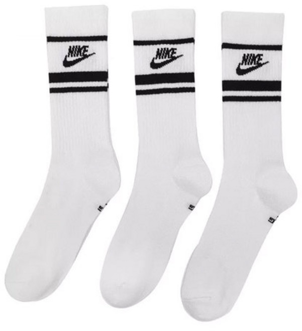 나이키 장목 스니커즈 양말 에브리데이크루삭스 흰색 검정포인트 3켤레