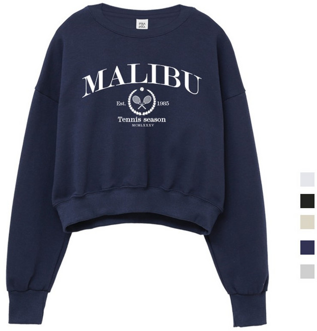 폴앤폴 말리부 크롭 맨투맨 5컬러