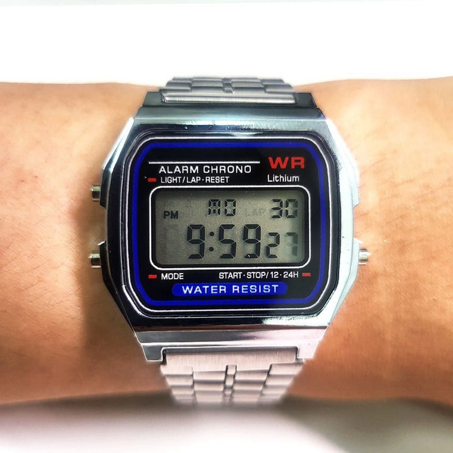 메탈 전자 손목 시계 빈티지 손목 시계 군대 훈련소 자대 시험 pro+374Mb