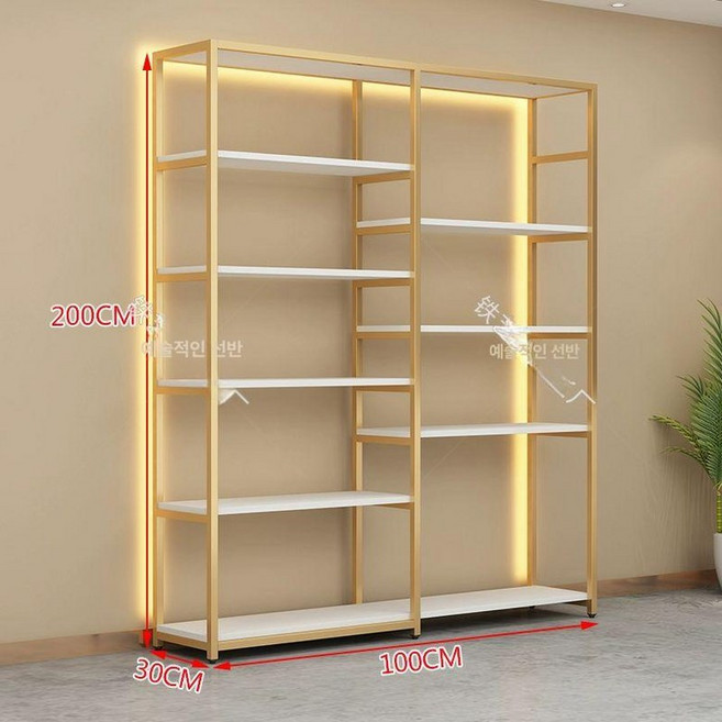 상패 진열장 트로피장 전시 피규어장 거실장, 캐비닛없음 골드 100x30x200cm