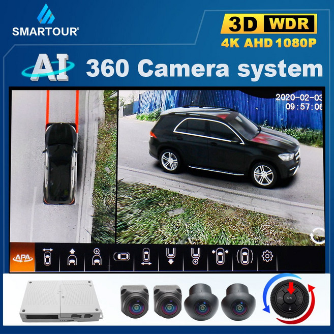 어라운드뷰 서라운드뷰 1080P 4K 3D 360 도 자동차 서라운드 뷰 시스템 버드 아이