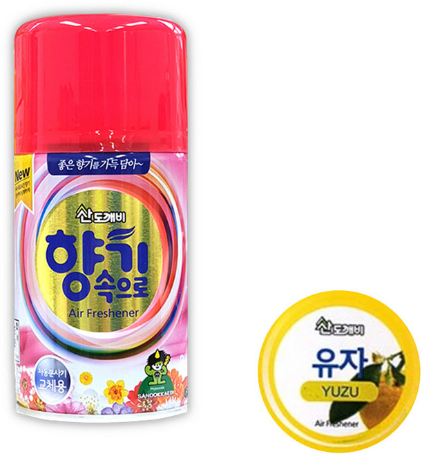 산도깨비 자동분사기 리필향캔 X 3개/4개/6개/기기3종/향캔26종/다양한 종류의 향캔, 290ml, 6개, 유자