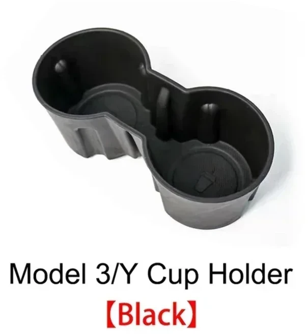 테슬라 모델 3 Y용 센터 콘솔 물컵 거치대 리미터 TPE 슬리브 패드 보관 기능 액세서리 포함 신제품, 02 Black