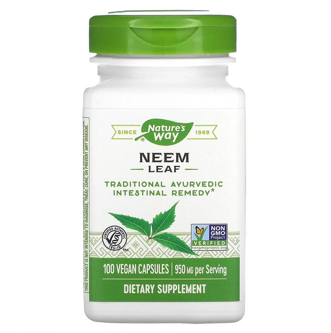 (2개) 네이처스웨이 님 리프 Neem Leaf 950mg 100캡슐, 2개(100캡슐＋100캡슐), 100정 - 쿠팡