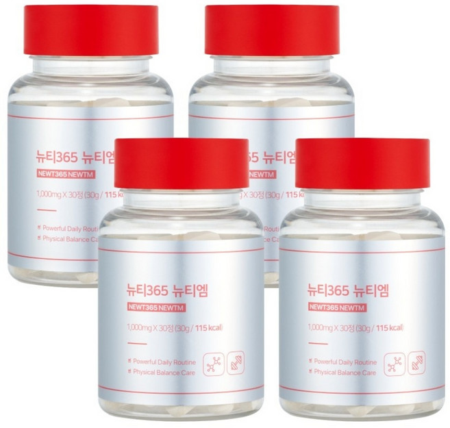 뉴티엠 뉴티365 근합성 아미노산 류신 근육 단백질 합성, 30정, 4개