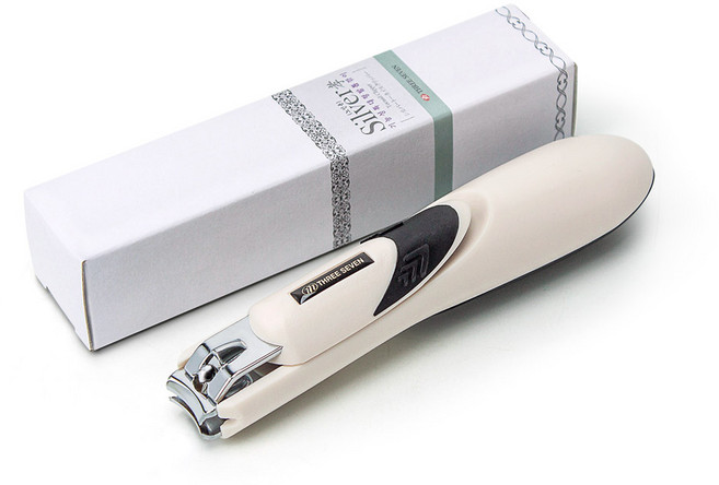 쓰리세븐 특대형 발톱깎이, 화이트/스테인레스, 1개