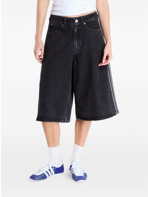 아디다스 Firebird side-stripe denim shorts