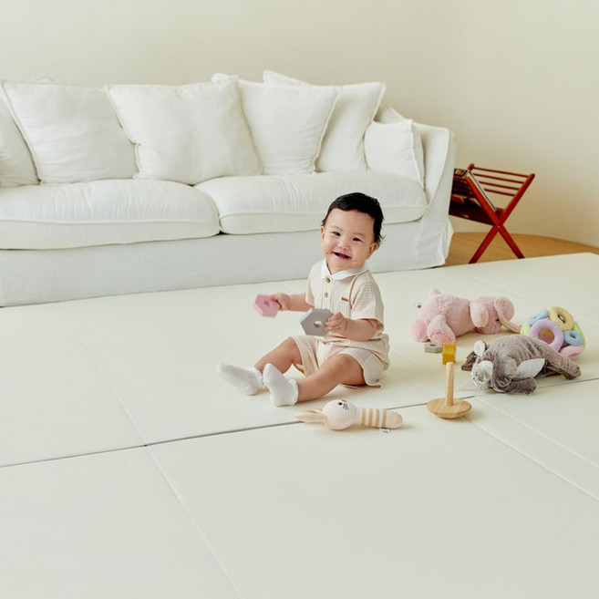 Kormat 고밀도폼 접이식 폴더매트 2단 70x200 두께4cm 놀이방매트 유아매트 층간소음방지매트, 문그레이