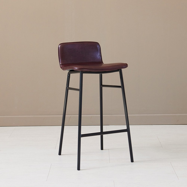 베스트리빙 바닐라 포인트 컬러 인테리어 가죽 바체어 스틸다리 바의자 바스툴 높은의자 4colors, 와인, 1개