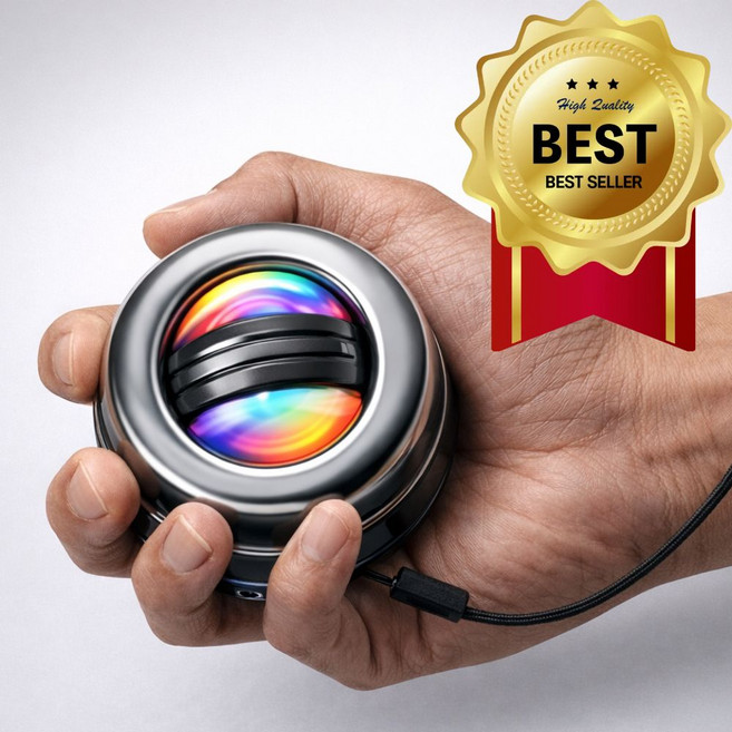 모어아크 자이로볼 손목강화 운동기구 전완근볼, 1개, 블랙