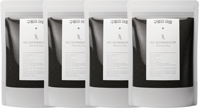 구월의아침 쪄서볶은 검은깨 흑임자가루 검정깨 분말 500g, 4개