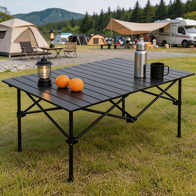 모아캠프 알루미늄 접이식 캠핑 테이블, 블랙