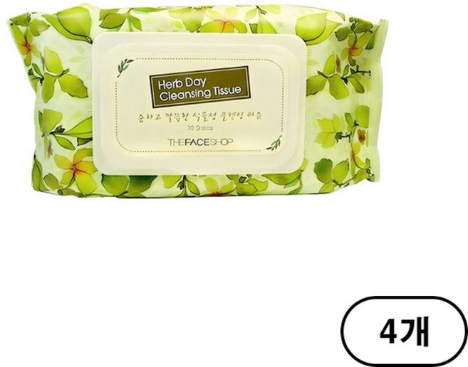 더페이스샵 허브데이 클렌징 티슈, 70매입, 4개