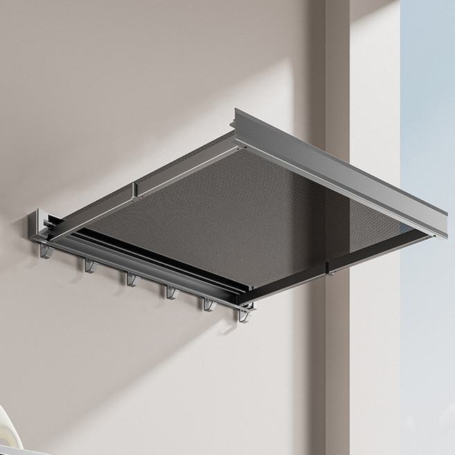 접이식 벽걸이 건조대 부착식 빨래건조대, 그레이