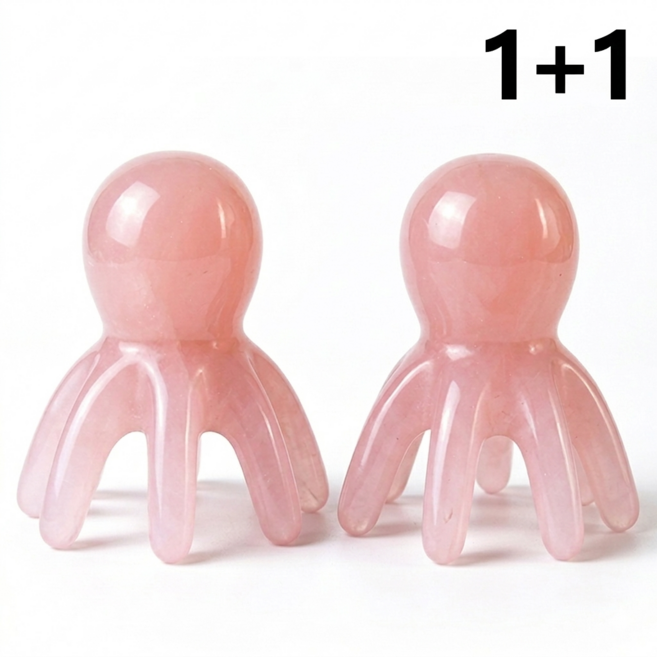 [마켓미모] 문어데이 두피 얼굴 바디 문어괄사 1+1, 핑크, 1세트