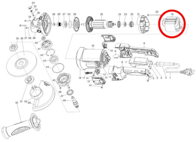 계양부품 스테이터(고정자) DG-150C (#19) dg180-14 공용, 1개, 본품(배터리없음)