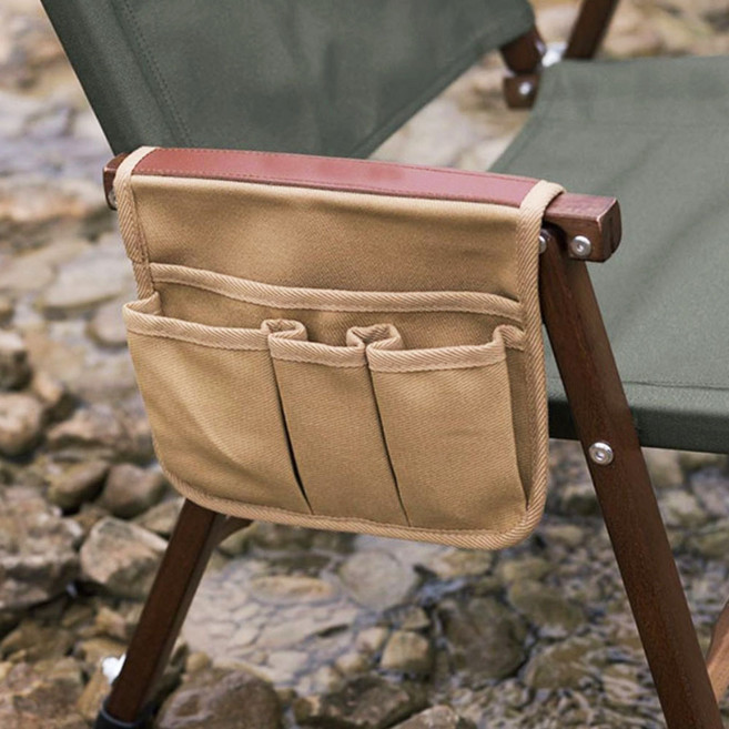 케이스 포켓 팔걸이 사이드 고정 보관 야영의자, 그린