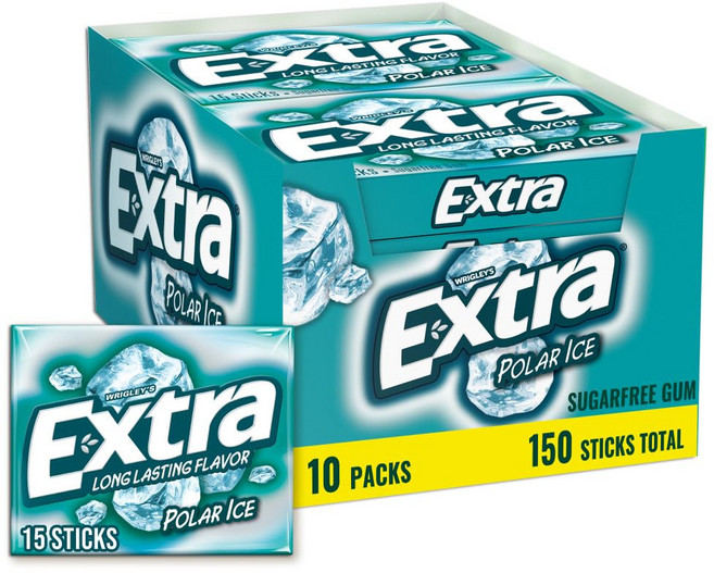 Extra Polar Ice Gum 엑스트라 폴라 아이스 껌 15개입 10팩, 10개