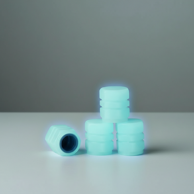 야광 타이어 공기주입구 밸브 마개 휠 에어캡 4개입, 01야광밸브캡-형광