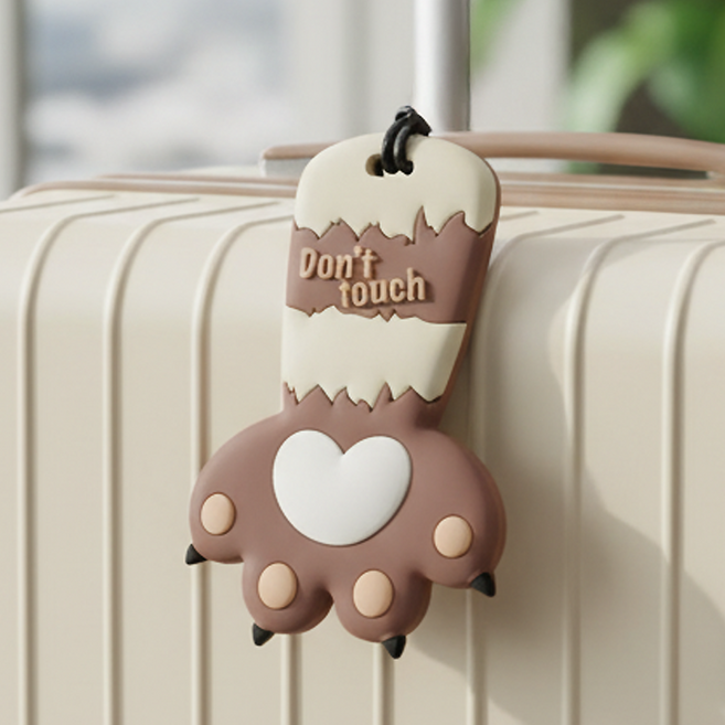 뉴로그 고양이발 캐리어 네임택 실리콘 러기지택 골프백 이름표 분실방지 귀여운