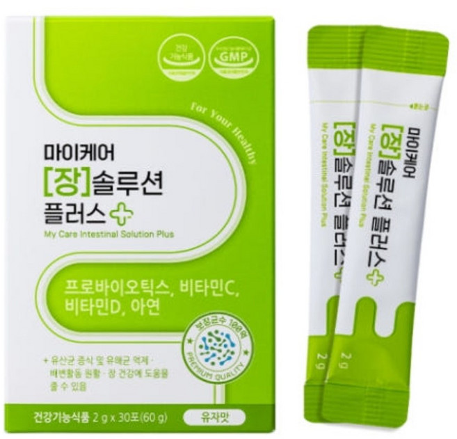 인산가 100억 유산균 보장 마이케어 장솔루션 +2박스 이상 구입시 9중9포 흑삼분말 함유 금흑블랙크런치(10g), 90개