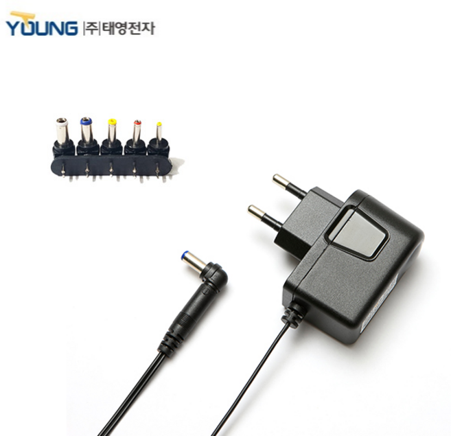 태영전자 SMPS DC 아답터 7.5V 1A 직류전원장치+5종젠더, 1개