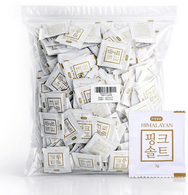 자연담은 히말라야 핑크소금 일회용 소금 배달용 업소용 소금차, 500개, 3g