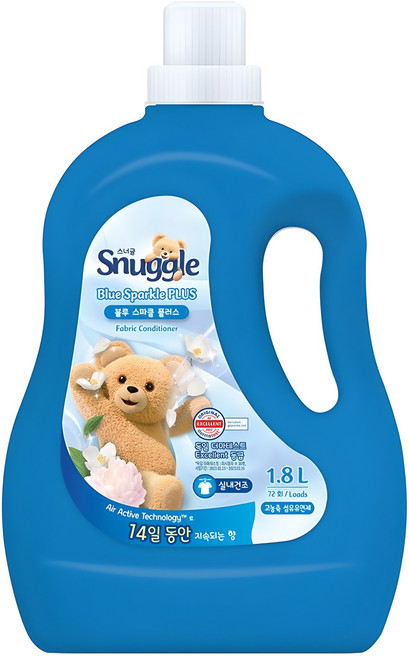 스너글 섬유유연제 블루스파클 플러스 본품, 1.8L, 1개