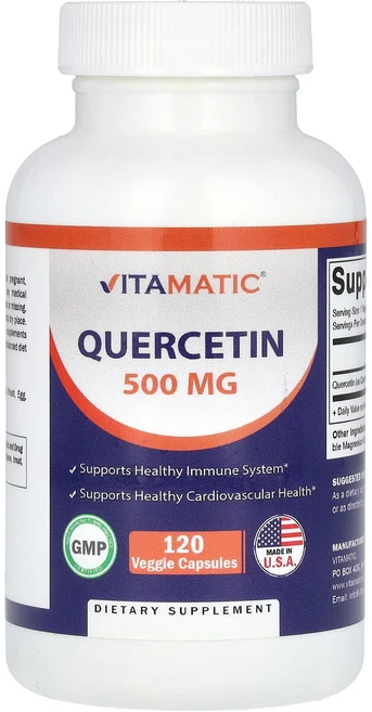 Vitamatic 퀘르세틴 500mg 베지 캡슐 120정, Vitamatic퀘르세틴500mg베지캡슐120정, 1개 - 쿠팡