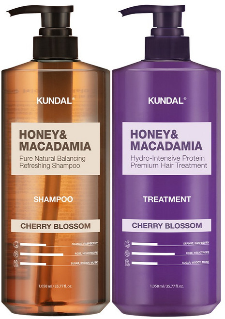 쿤달 네이처 샴푸+트리트먼트 1058ml 세트 체리블라썸, 1개