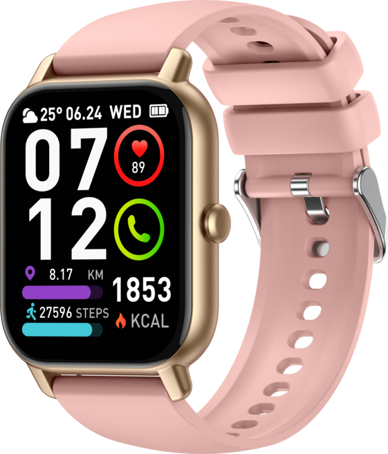 Donerton P66 통화가능 스마트워치 46.99mm 한글판 운동시계, 블루투스, 4.699cm, 핑크색