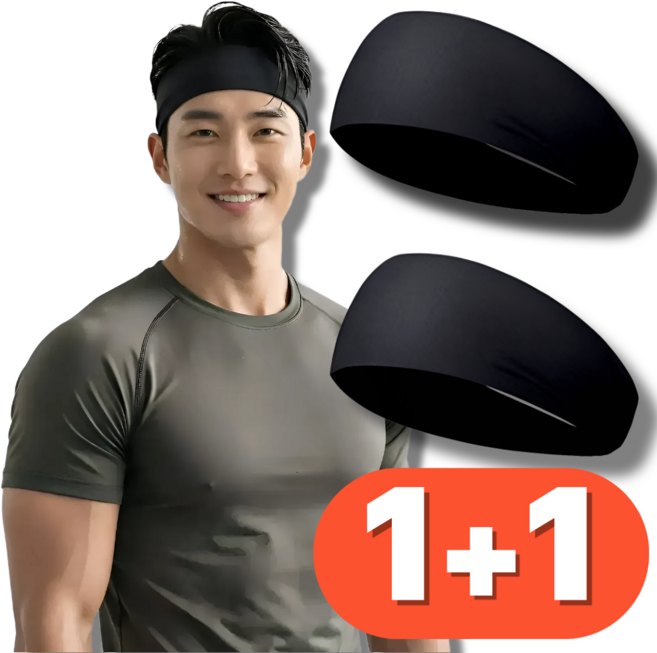 스윕스 밀림없는 쿨링 스포츠 헤어밴드 땀흘림 방지, 1개, 블랙