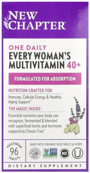 New Chapter 원 데일리 모든 여성용 Multivitamin™ 40+ 베지 정제 96정 Chapter (뉴 챕터), 1개 - 쿠팡