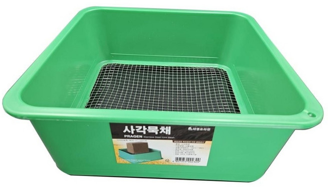 대영프라텍 사각 묵채 스텐망 플라스틱 채망 우무가사리 주방채반