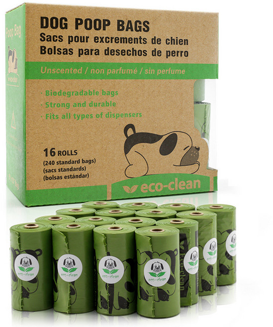에코클린 반려동물 똥봉투 배변친환경봉투 16롤/240개, 그린, 1개, 240개입