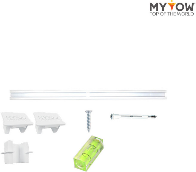 마이토우 액자걸이 레일 10cm 단품 길이 연장 설치용 레일커넥터 수평계 포함 액자걸이 별매, 1개, 크리미 화이트