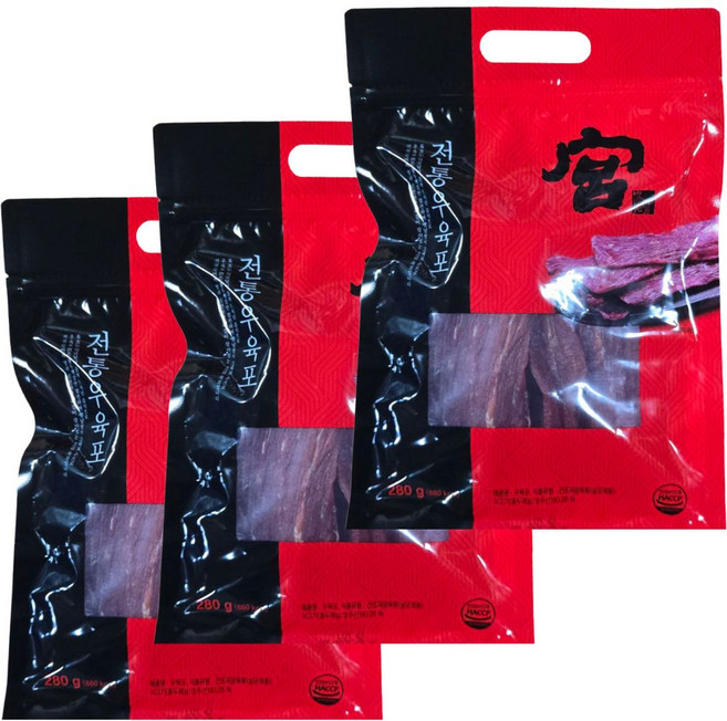 견우푸드 궁 우육포, 280g, 3개