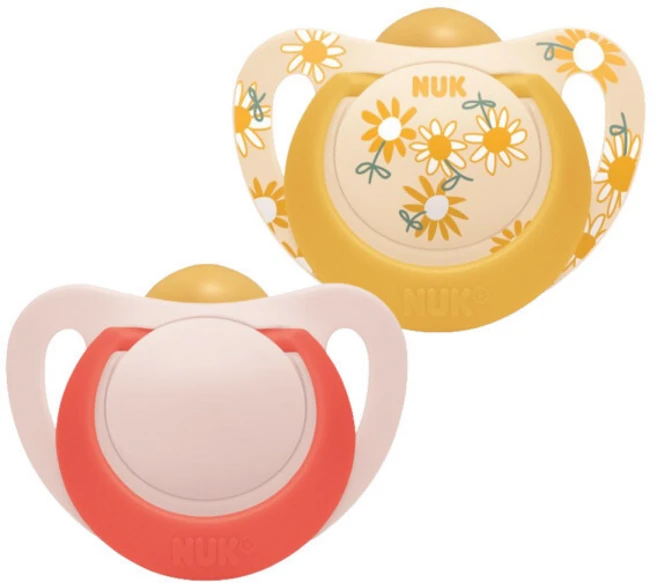 누크 스타 라텍스 노리개젖꼭지, 2개, 플라워, 레드, S3(18~36개월) - 쿠팡