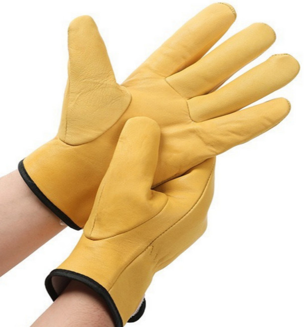 상일상회 고급 용접 작업 피장갑 캠핑 티크 내열 화로 가죽 장갑 양손 세트, 옐로우, 1개