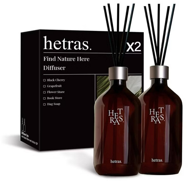 hetras. 香氛擴香瓶 2入組, 2個, 500ml, No.33 精品皮革