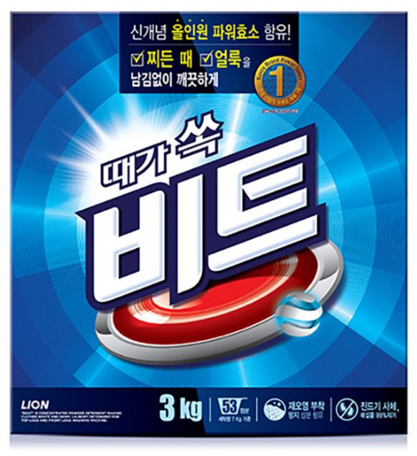 일반용 비트 주방세제 깨끗 3kg 주방잡화 세제 가루세제 지함 청결, 1개입, 1개