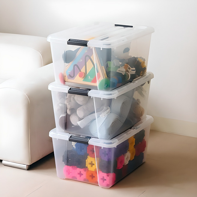 아이리스 버클 리빙박스 CNCB, 투명, 3개