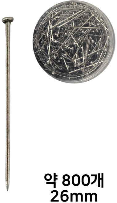 바이트 사무용 실버 침핀, 1통, 800개, 26mm