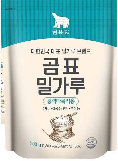 곰표 밀가루 중력 다목적용, 500g, 1개