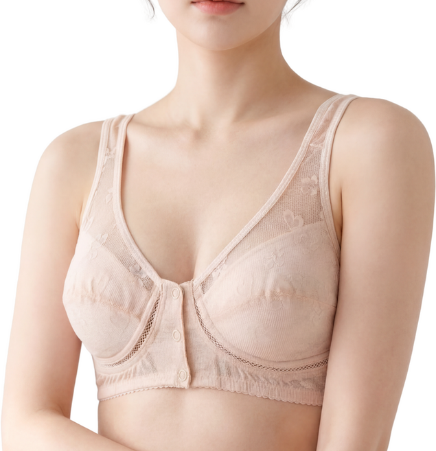 [두리] 앞단추 노와이어 브라 B컵 군살정리 파워넷 빅사이즈 보정브래지어