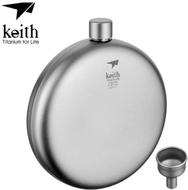 [키이스] 티타늄 원형 힙 플라스크 150 Ti9302, 단품, 1개