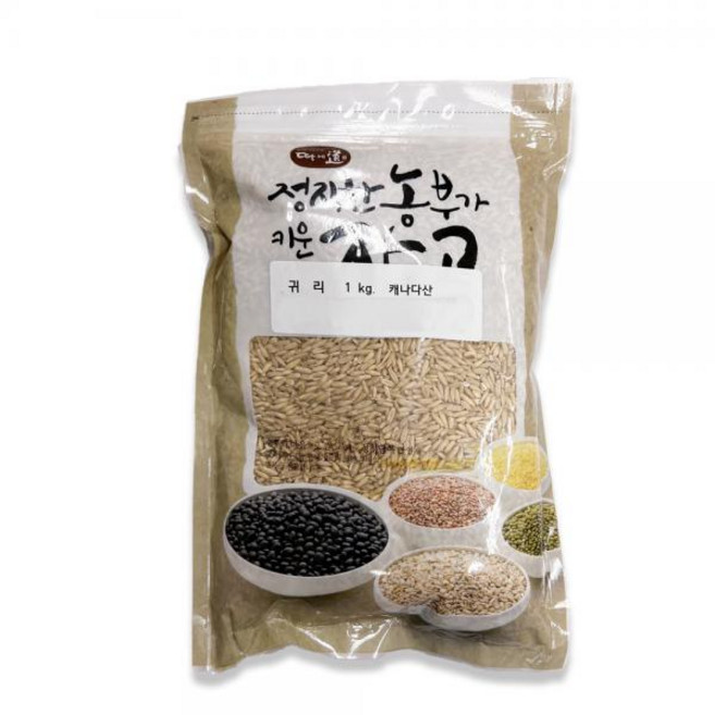 귀리 오트밀 귀한보리 캐나다산 단백질이 풍부한 건강잡곡 1kg, 렌틸콩(렌즈콩) 1kg, 1개