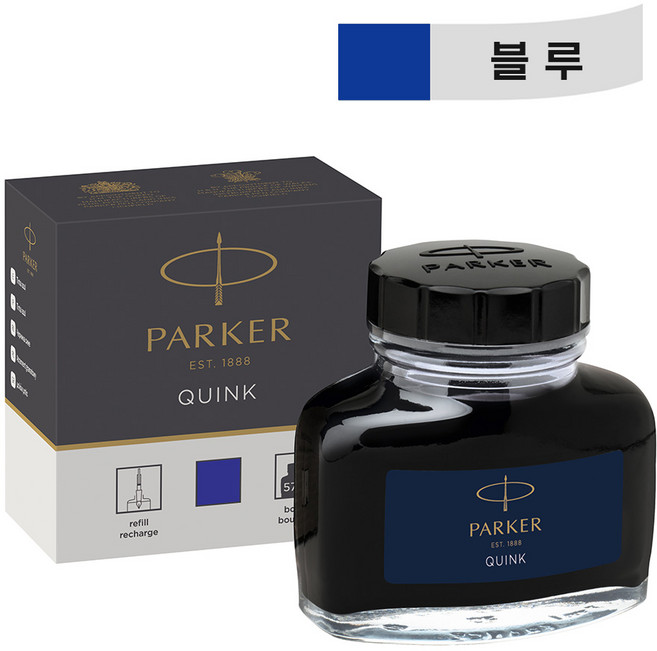 [코리아스퀘어] 파카 큉크 병잉크, 블루, 1개