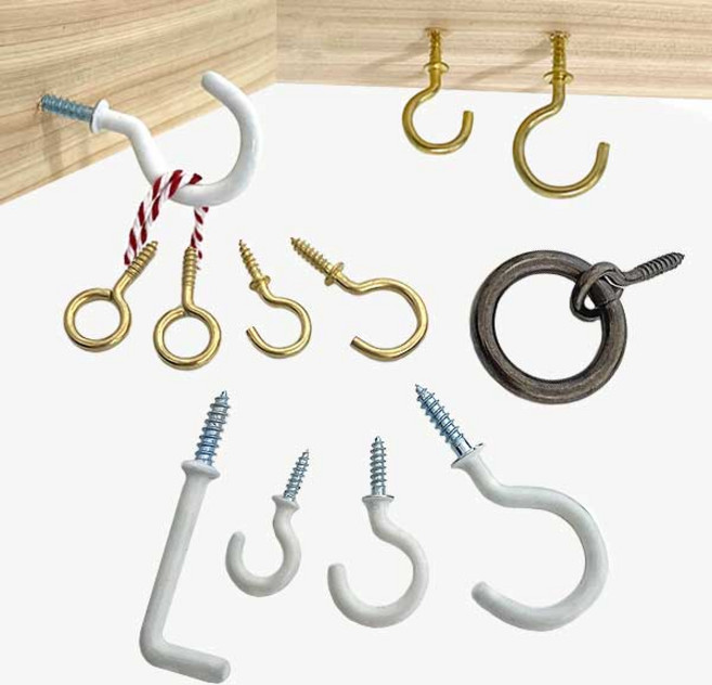 철물프렌드 천정 벽면 걸이 행잉 캐노피 모빌 소품 스크류 물음표고리 벽고정 후크, 물음표스크류(골드)소 _ <1개>, 1개